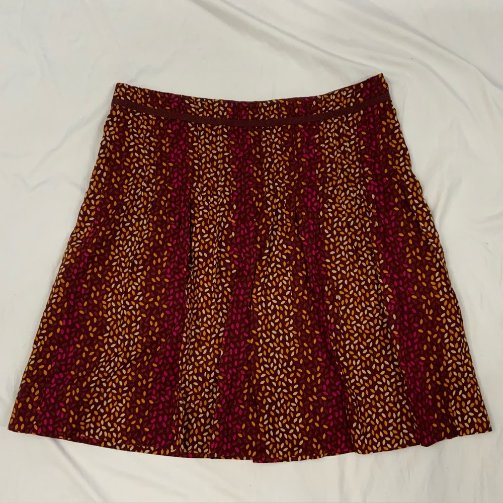 Eddie Bauer Women’s Sz 16 A Line Skirt Yoke 100% Cotton Side Zip Lined Boho New